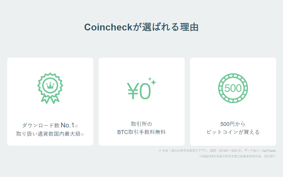 コインチェックが選ばれる理由